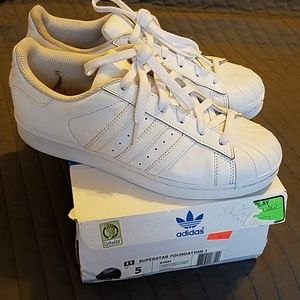 Adidas white Superstar Foundation J